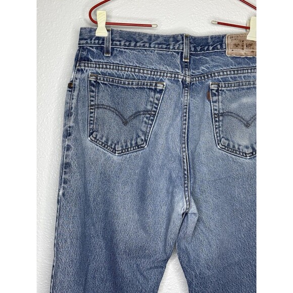 Vintage Levis 540 Jeans Men 34x31 Faded Y2K Batwing Brown Tab Leather Patch 2001 - Picture 10 of 16